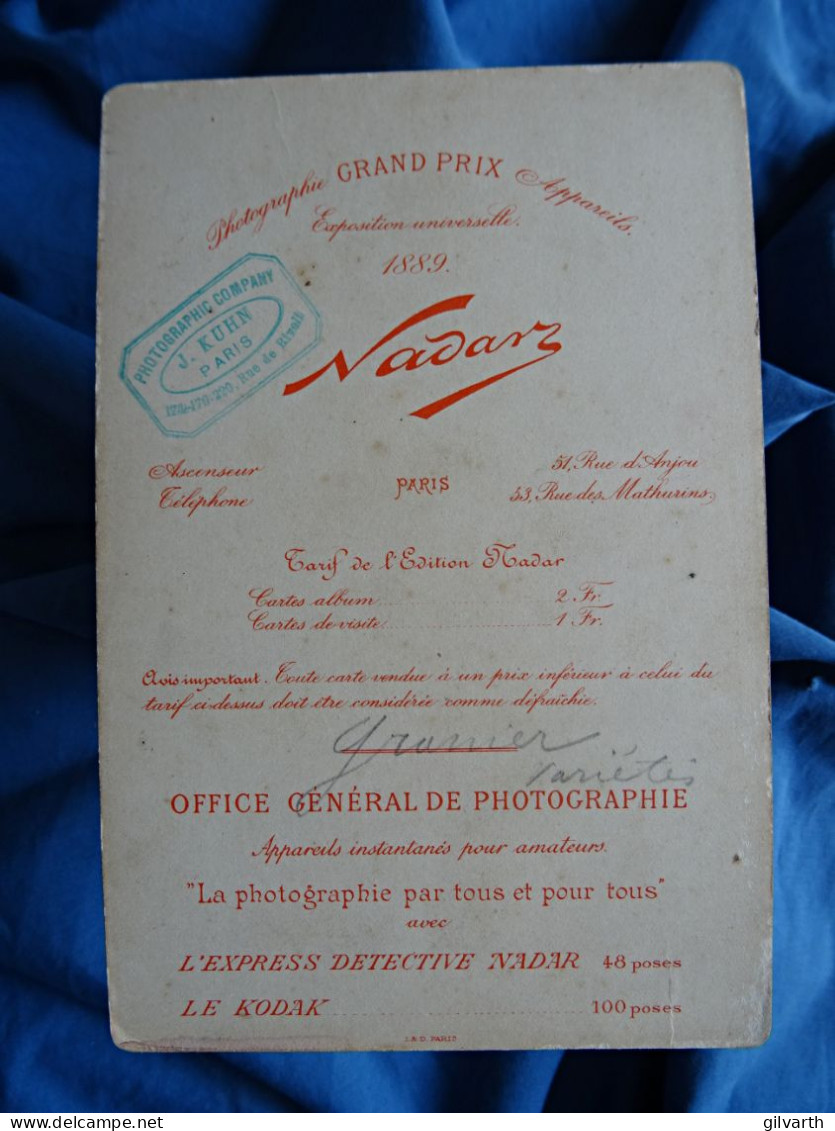 Photo Format Cabinet Nadar à Paris - Jeanne Granier (1853-1939) Chanteuse, Comédienne, Circa 1890-95 L675 - Oud (voor 1900)