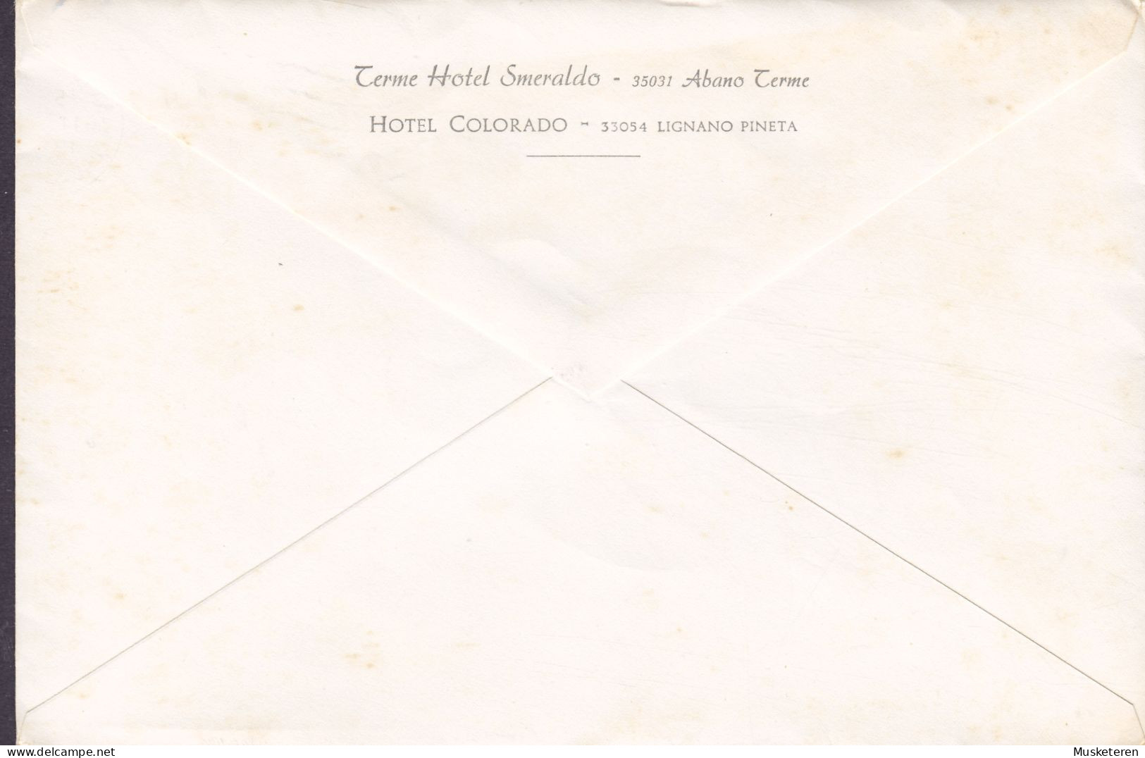 Italy TERME HOTEL SMERALDO, ABANO TERME 1970 Cover Lettera GENEVE Switzerland 20 L Italia Stamp (2 Scans) - 1961-70: Poststempel