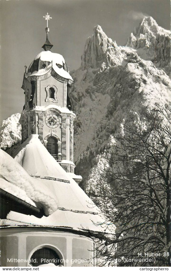 Germany Mittenwald Pfarrkirche Gegen Viererspitze(Karwendel) - Mittenwald