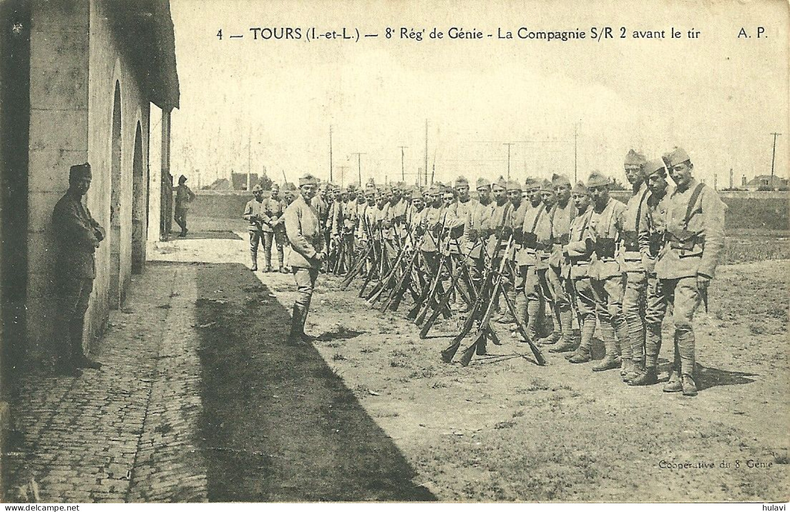 37  TOURS - 8° REGIMENT DE GENIE - LA COMPAGNIE S/R 2 AVANT LE TIR (ref 6870) - Tours