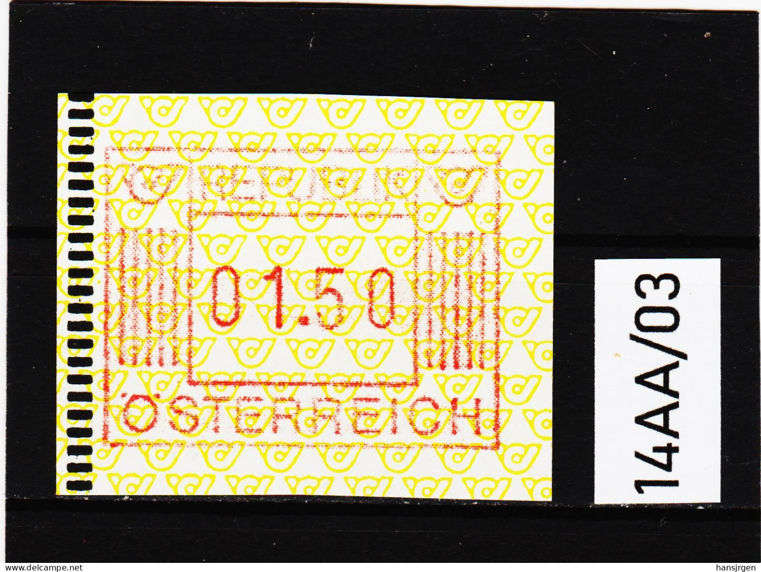 14AA/03 ÖSTERREICH 1983 AUTOMATENMARKEN 1. AUSGABE  1,50 Schilling   ** Postfrisch - Timbres De Distributeurs [ATM]