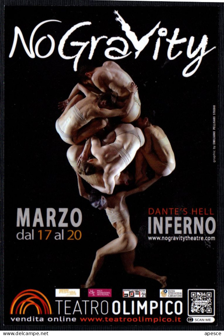 DANCE - ITALIA 2022 - ROMA - TEATRO OLIMPICO - NO GRAVITY - DANTE'S HELL - INFERNO - PROMOCARD - I - Dance