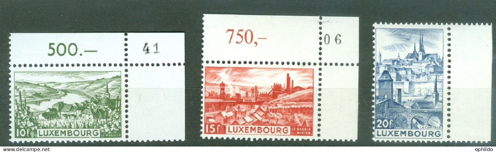 Luxembourg   Yv  407/409  * *  TB  Bord Et Coin De Feuille   - Unused Stamps