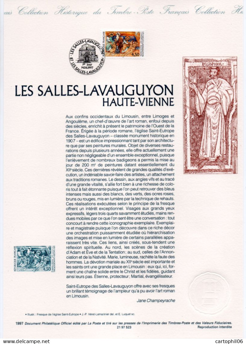 - Document Premier Jour LES SALLES-LAVAUGUYON (Haute-Vienne) 14.6.1997 - - Eglises Et Cathédrales