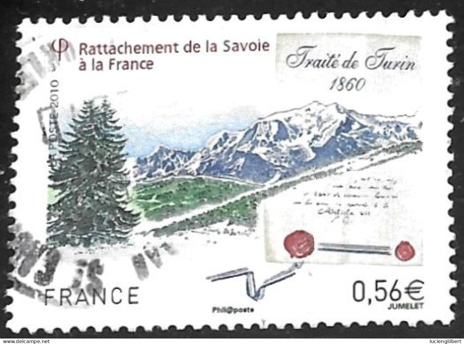 TIMBRE N° 4441  -   RATTACHEMENT DE LA SAVOIE A LA FRANCE  -  OBLITERE  -  2010 - Gebruikt
