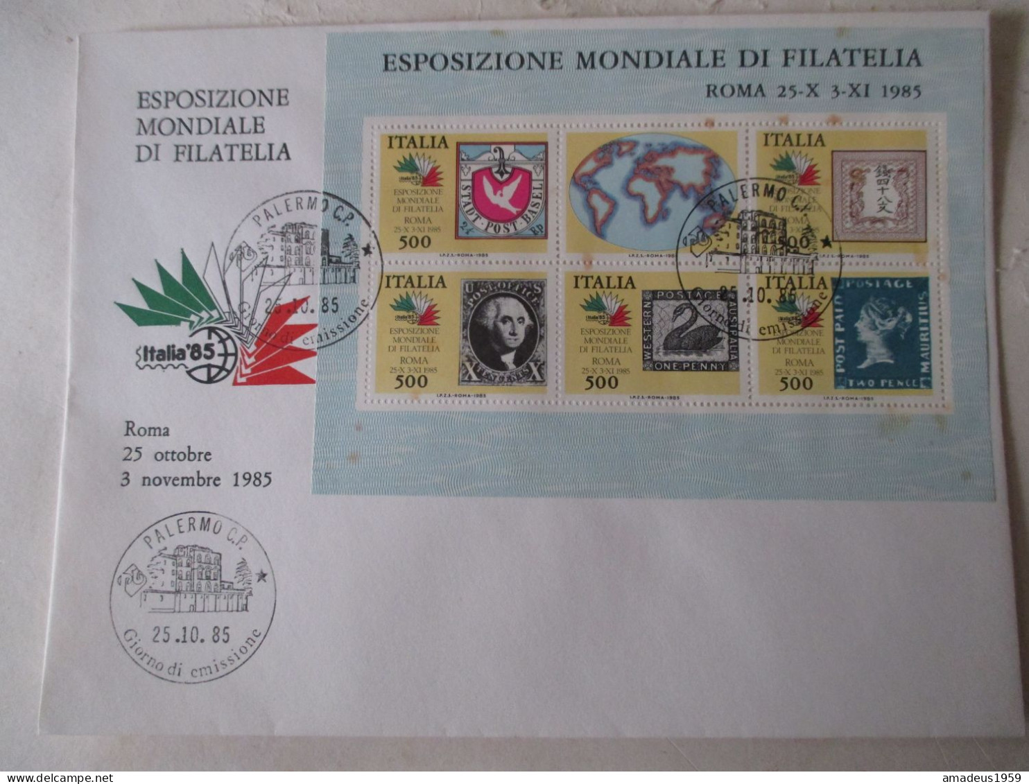 Busta 1 Giorno Esposizione Mondiale Filatelia (2) - 1981-90: Marcophilie