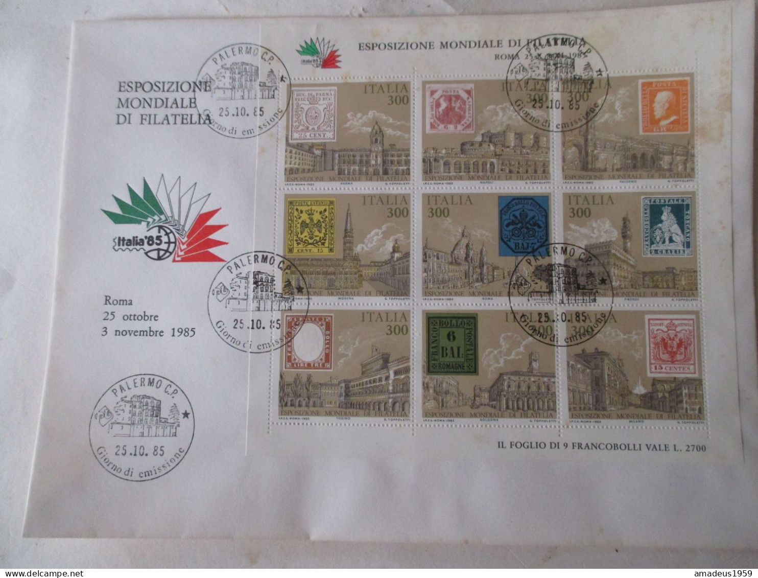 Busta 1 Giorno Esposizione Mondiale Filatelia (3) - 1981-90: Poststempel