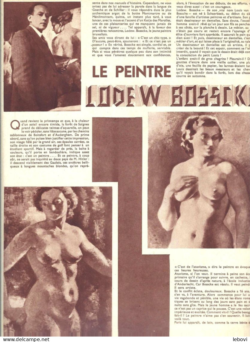 « Le Peintre  LODEW BOSSCKE» Article De 2 Pages (6 Photos) Dans « A-Z » Hebdomadaire Illustrée N° 30 (11/10/1936) - Belgien
