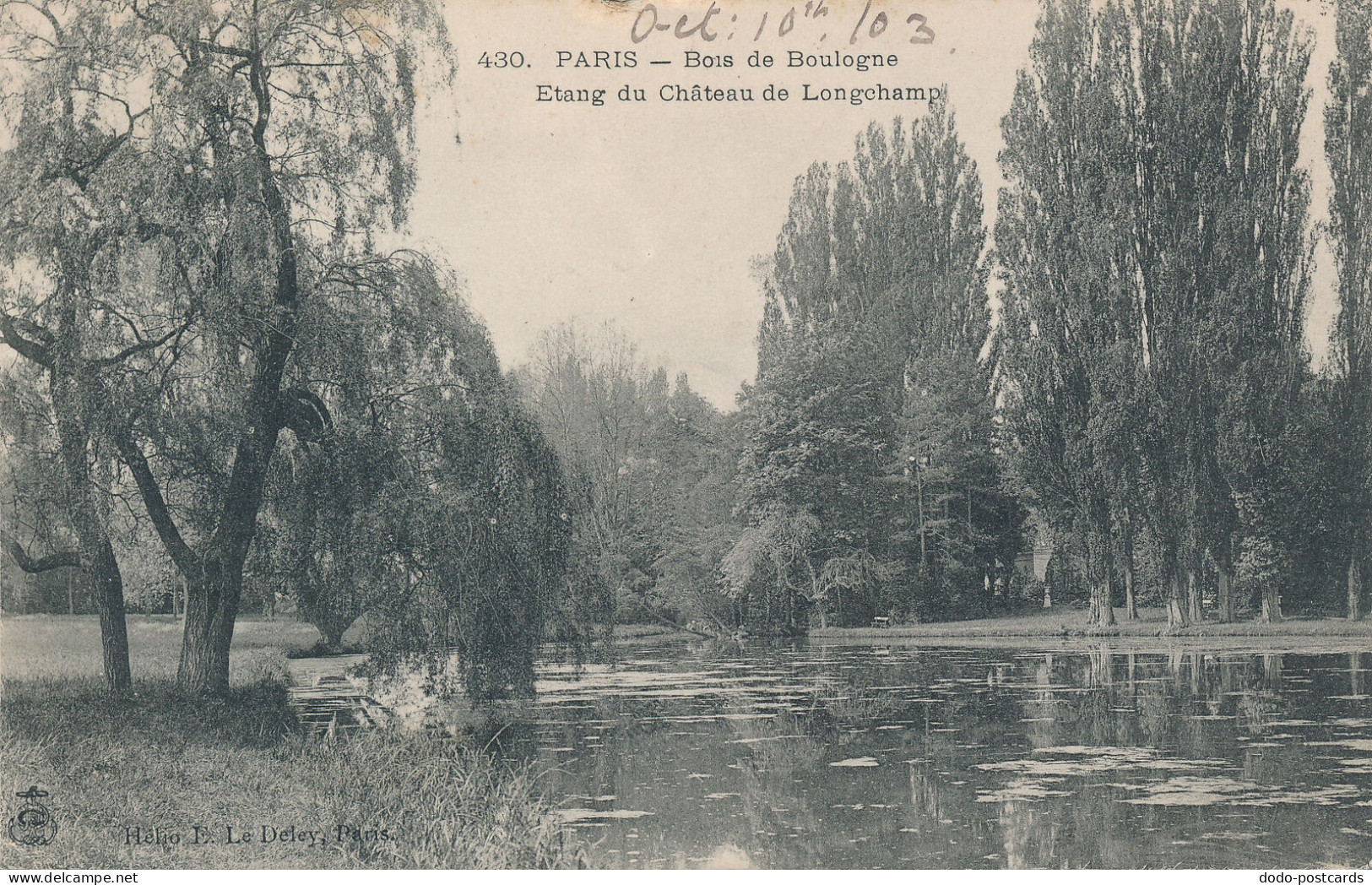 PC46319 Paris. Bois De Boulogne. Etang Du Chateau De Longchamp. Le Deley. 1903. - Monde