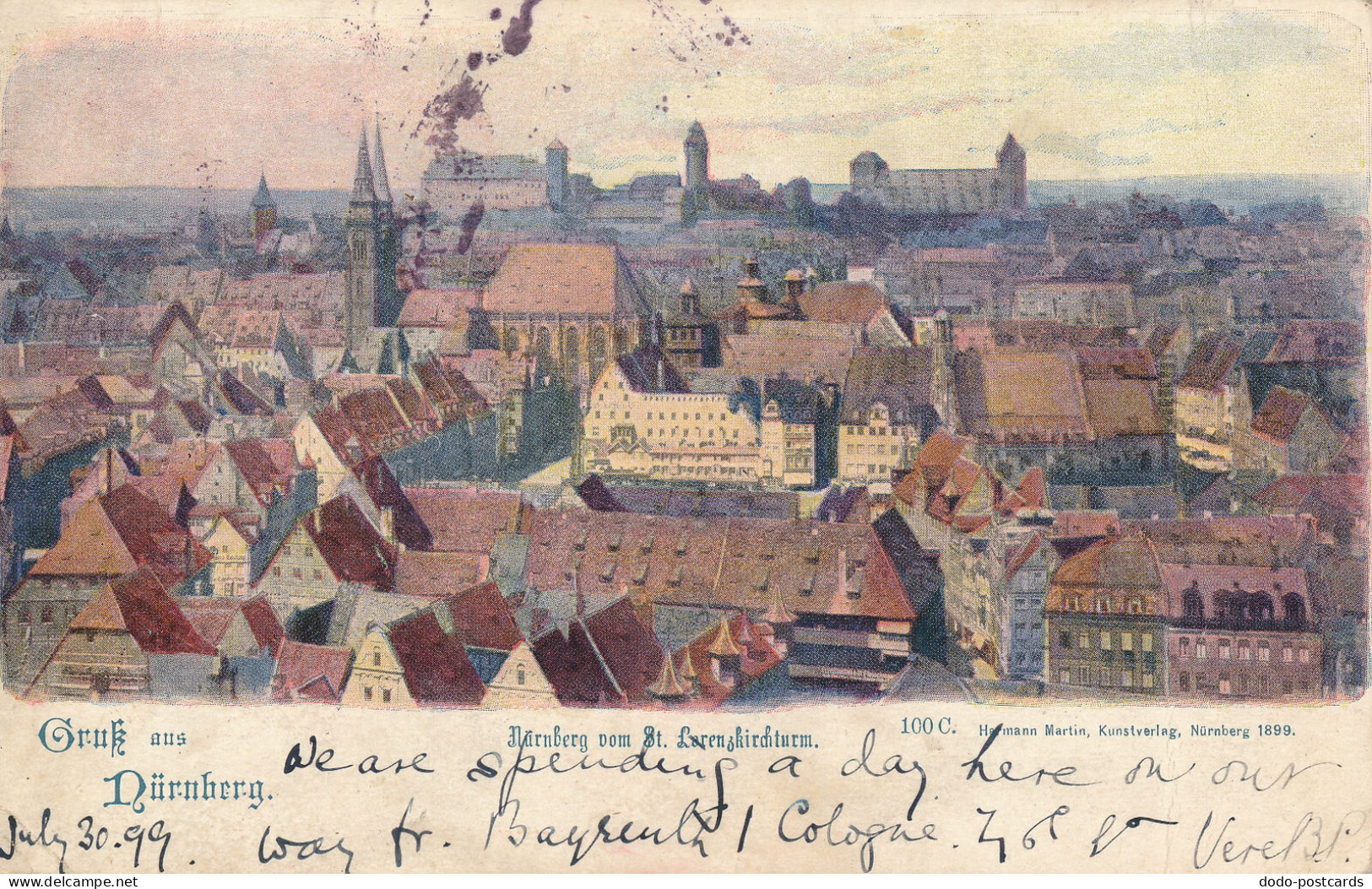 PC46664 Gruss Aus Nurnberg. Nurnberg Vom St. Larenzkirchturm. Hermann Martin. B. - Monde