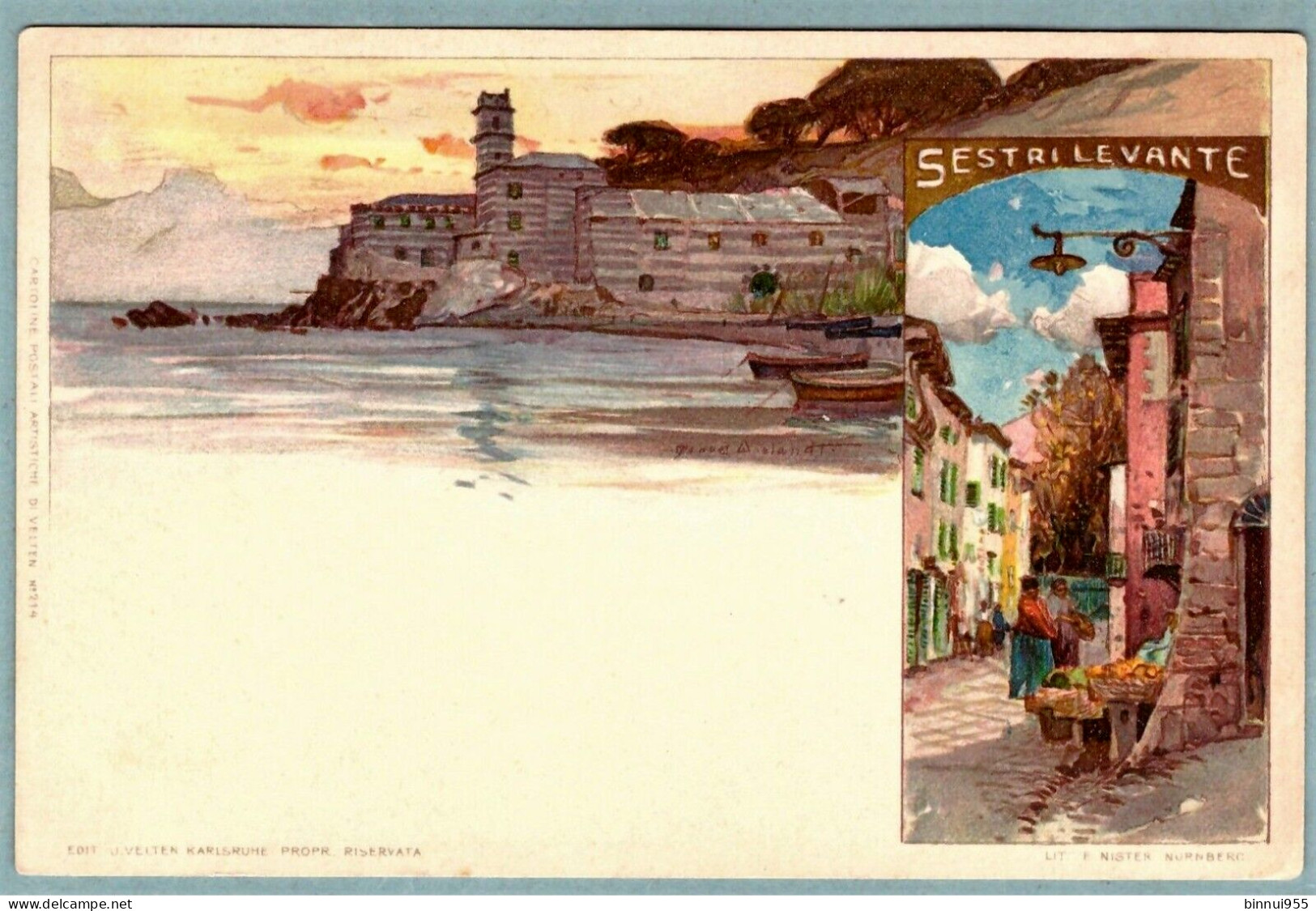 Cartolina Illustrata Genova Sestri Levante - Non Viaggiata - Genova (Genoa)