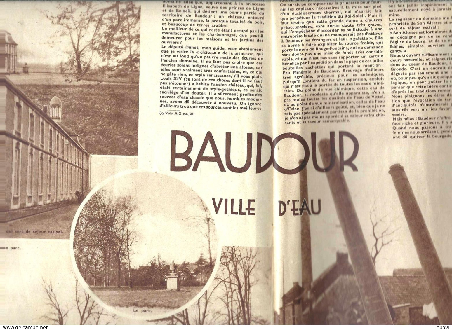 « BAUDOUR Ville D’eau» Article De 2 Pages (5 Photos) Dans « A-Z » Hebdomadaire Illustrée N° 24 (02/09/1934) - Belgium