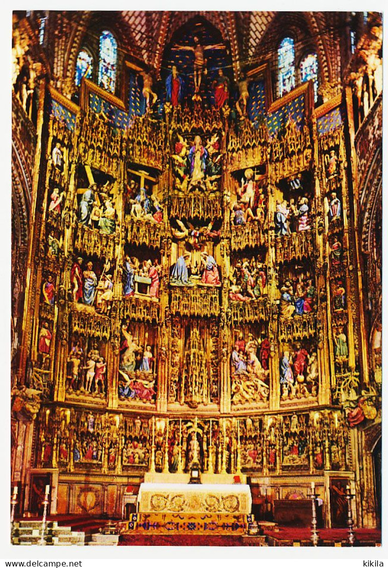 CPSM / CPM Dentelée10.5 X 15 Espagne (120) TOLEDO  Cathédrale - Retable Principal - Toledo