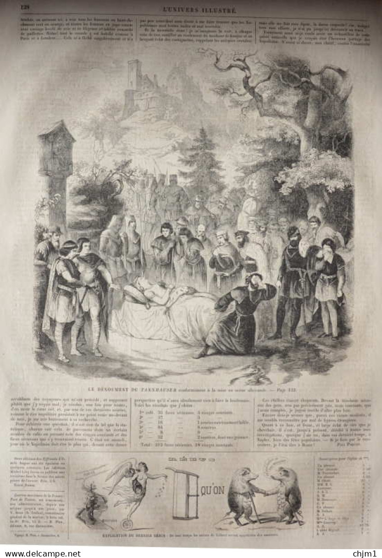Le Dénoument Du Tannhäuser - Page Original 1861 - Documents Historiques