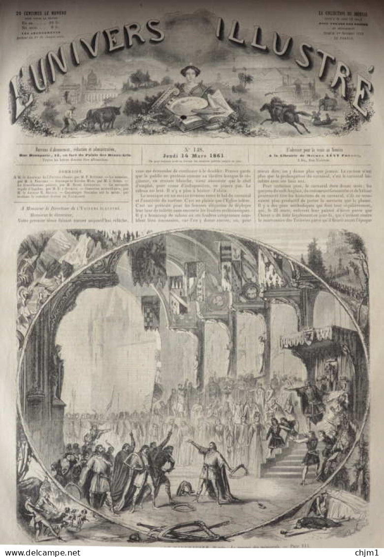 Théatre Impérial De L'Opéra - Le Tannhäuser - Page Original 1861 - Documents Historiques