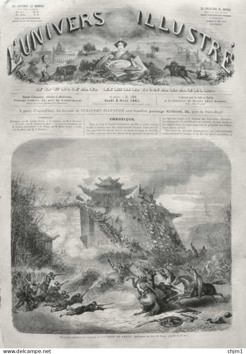 Théâtre Impériale De Cirque "La Prise De Pékin" - Page Originale 1861 - Documents Historiques