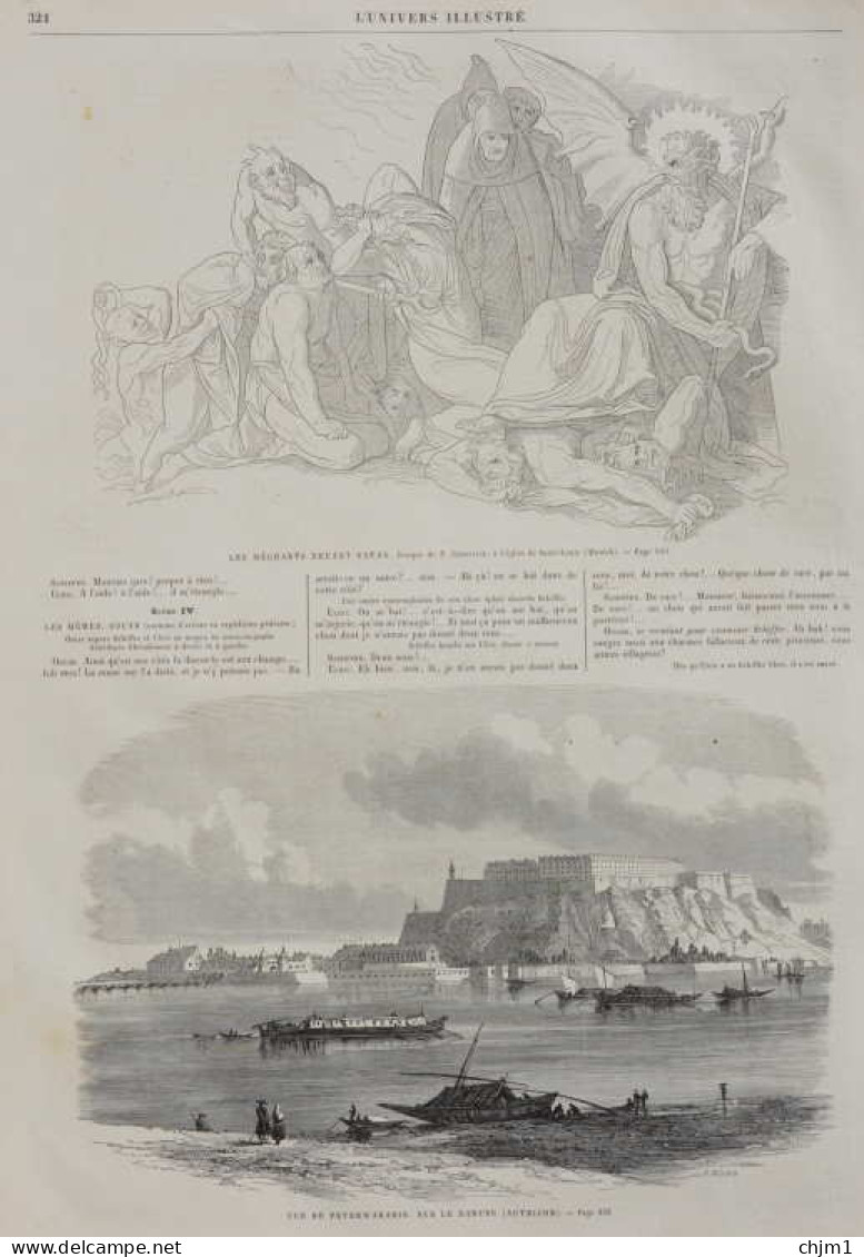 Vue De Peterwaradin Sur Le Danube (Autriche) - Page Originale 1861 - Documents Historiques