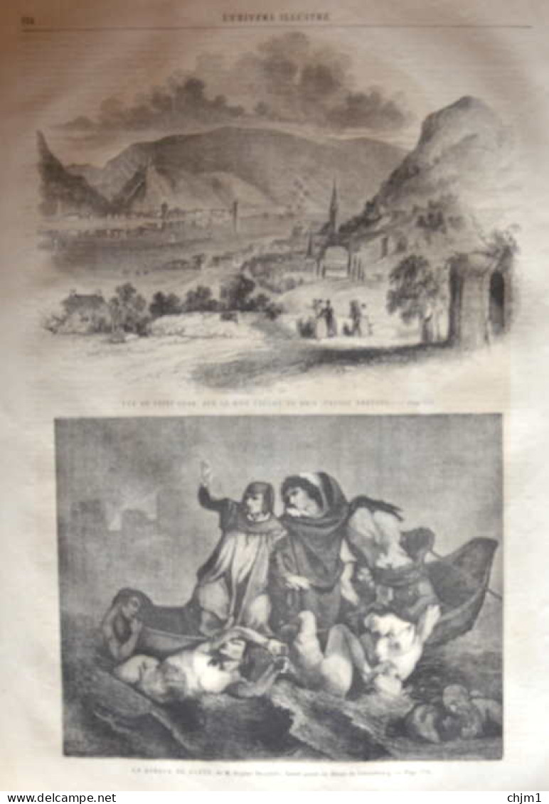 Vue De Saint-Goar, Sur La Rive Gauche Du Rhin - Sankt Goar - Page Original 1861 - Documents Historiques