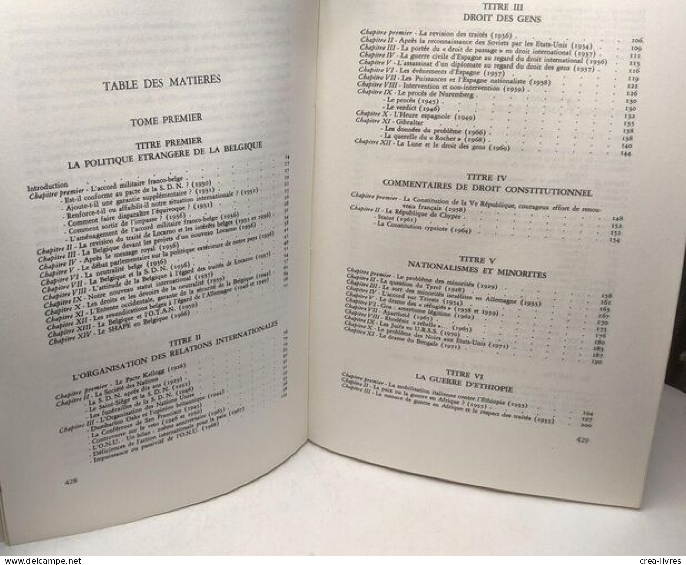 Problèmes Internationaux 1927-1972 - TOME 1 & 2 - Travaux De La Faculté De Droit De Namur N°6 - Politik