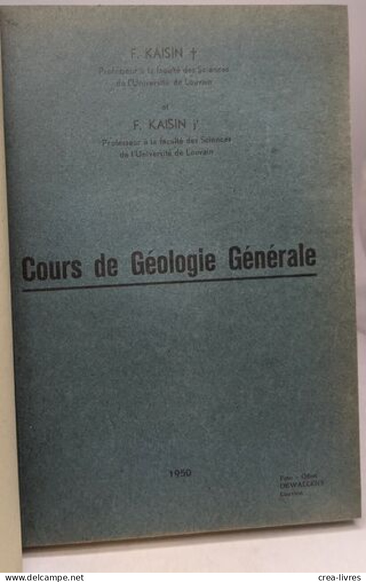 Cours De Géologie Générale - Andere & Zonder Classificatie