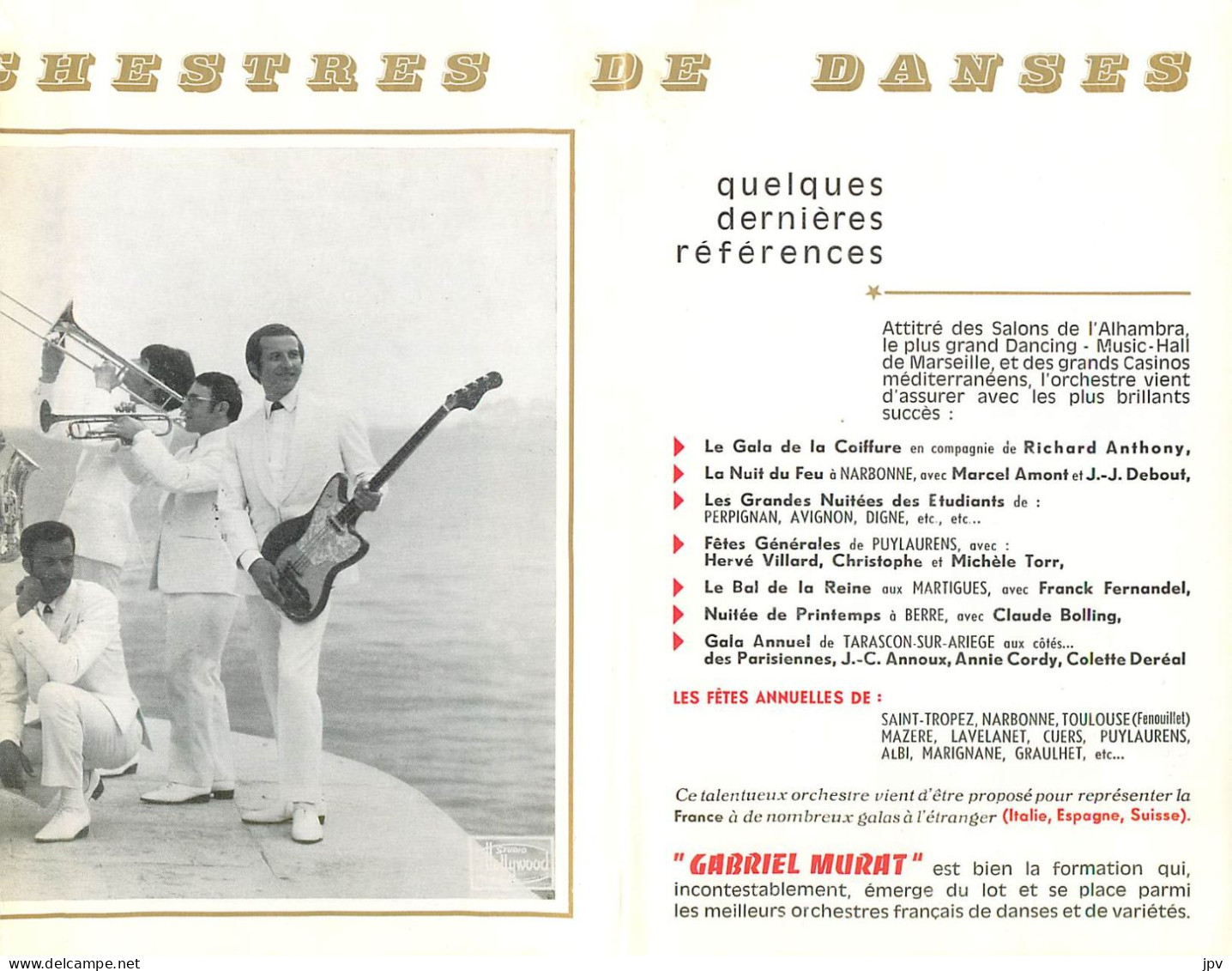 PUBLICITE : OSCAR 1967 DES ORCHESTREDE DANSES : GABRIEL MURAT. - Advertising