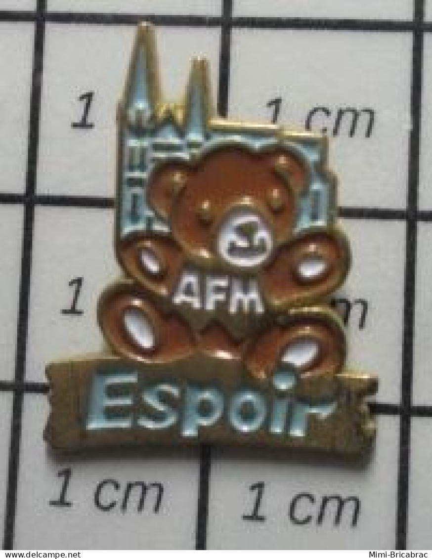 2020 Pin's Pins / Beau Et Rare / ASSOCIATIONS / AFM ESPOIR OURS EN PELUCHE - Associations