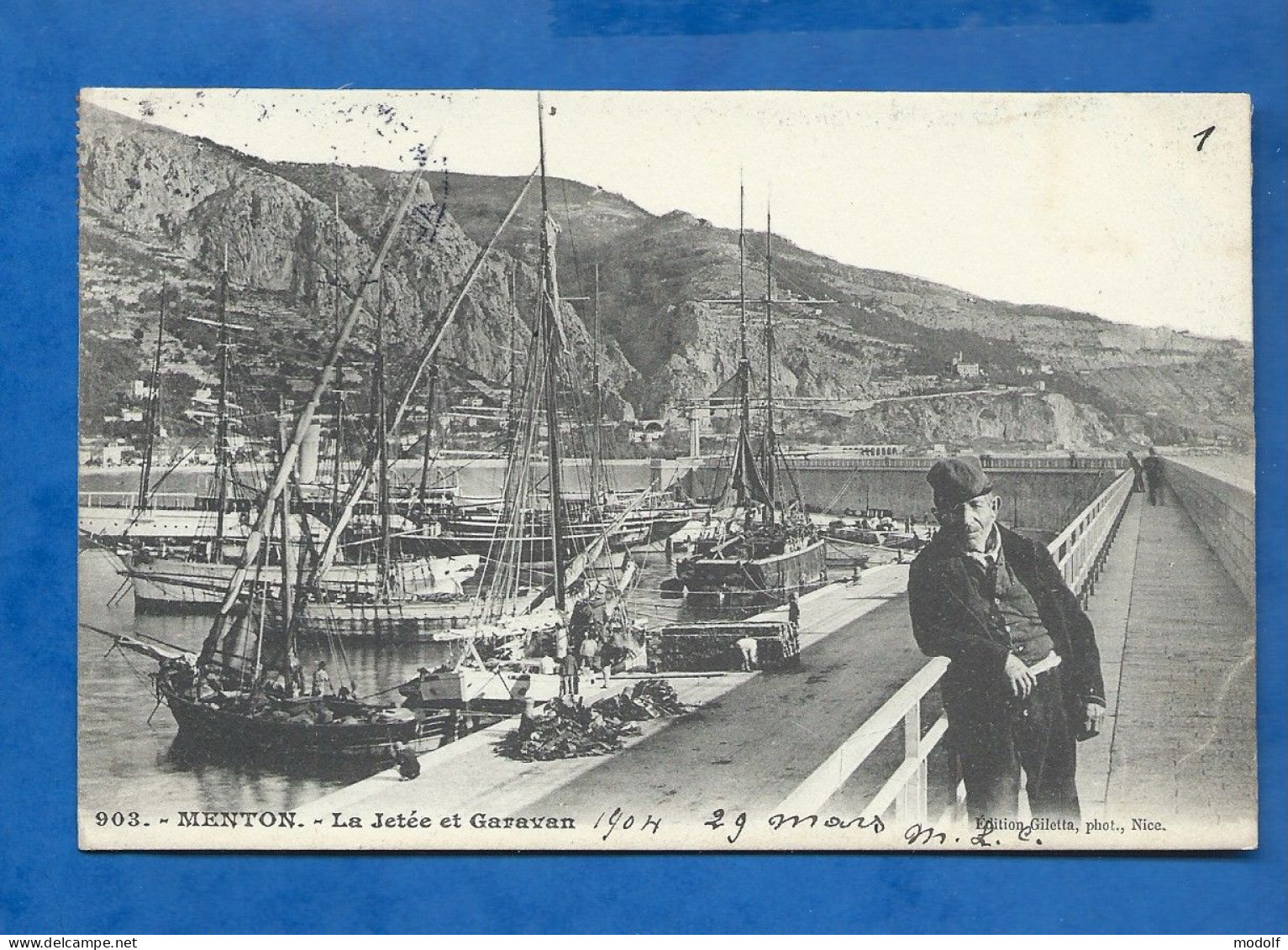 CPA - 06 - Menton - La Jetée Et Garavan - Animée - Précurseur - Circulée En 1904 - Menton