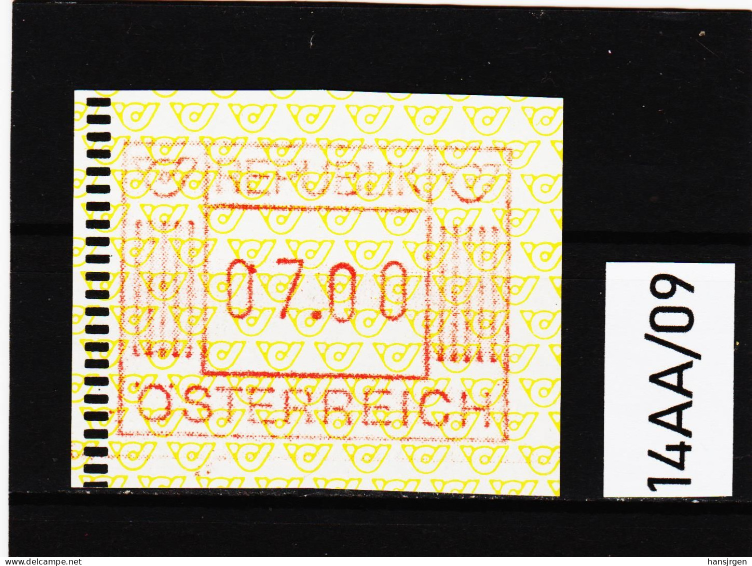 14AA/09 ÖSTERREICH 1983 AUTOMATENMARKEN 1. AUSGABE  7,00 Schilling   ** Postfrisch - Timbres De Distributeurs [ATM]