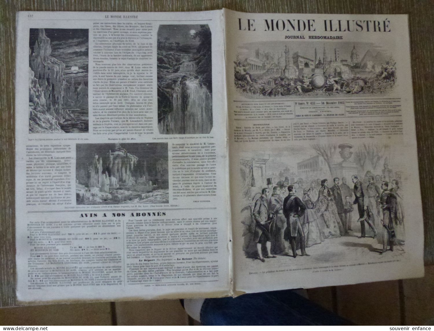 Le Monde Illustré Décembre 1865 Espagne Beit Lehem Colonies Sénégal - Revues Anciennes - Avant 1900