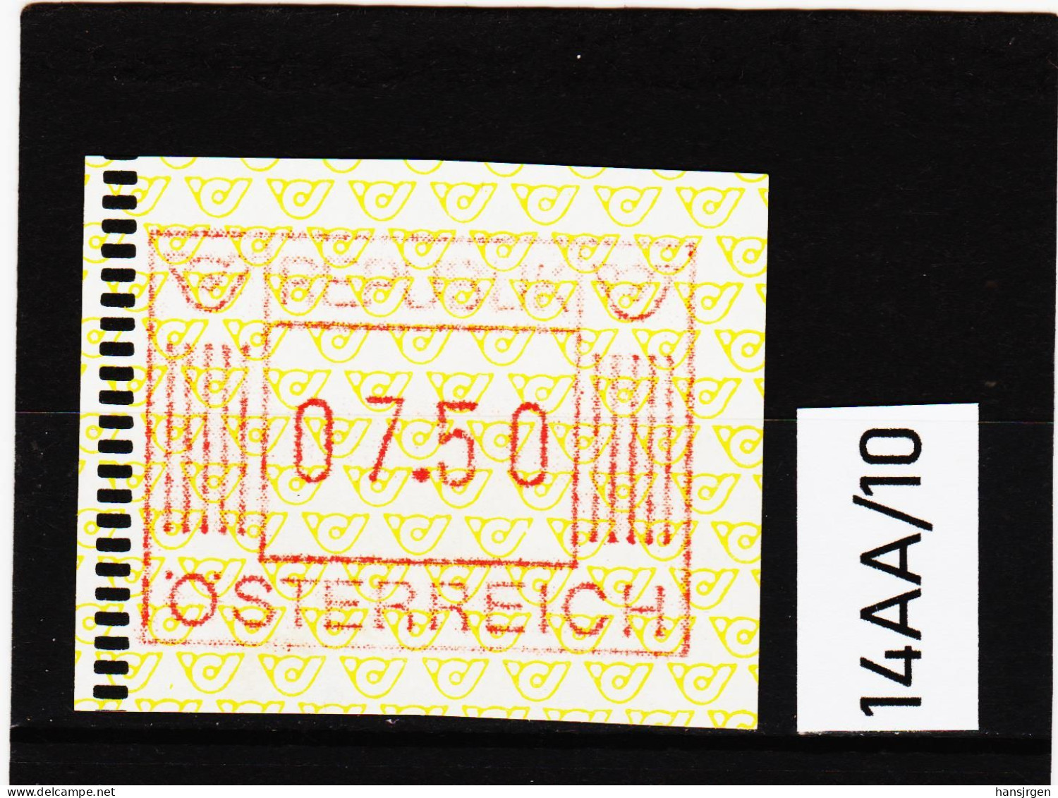 14AA/10 ÖSTERREICH 1983 AUTOMATENMARKEN 1. AUSGABE  7,50 Schilling   ** Postfrisch - Timbres De Distributeurs [ATM]