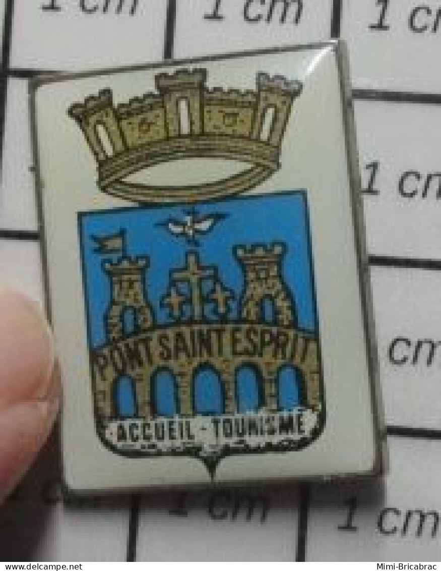 2020 Pin's Pins / Beau Et Rare / VILLES / PONT SAINT ESPRIT BLASON ECUSSON ARMOIRIES ACCUEIL TOURISME - Città