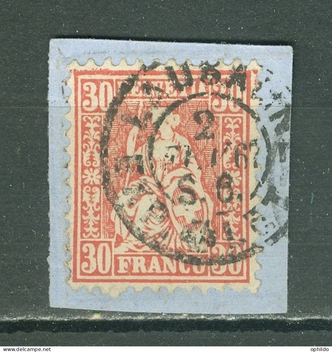 Suisse   Yvert  38   Ou  Zum  33  Ob   TB  Ob  Lausanne  - Used Stamps