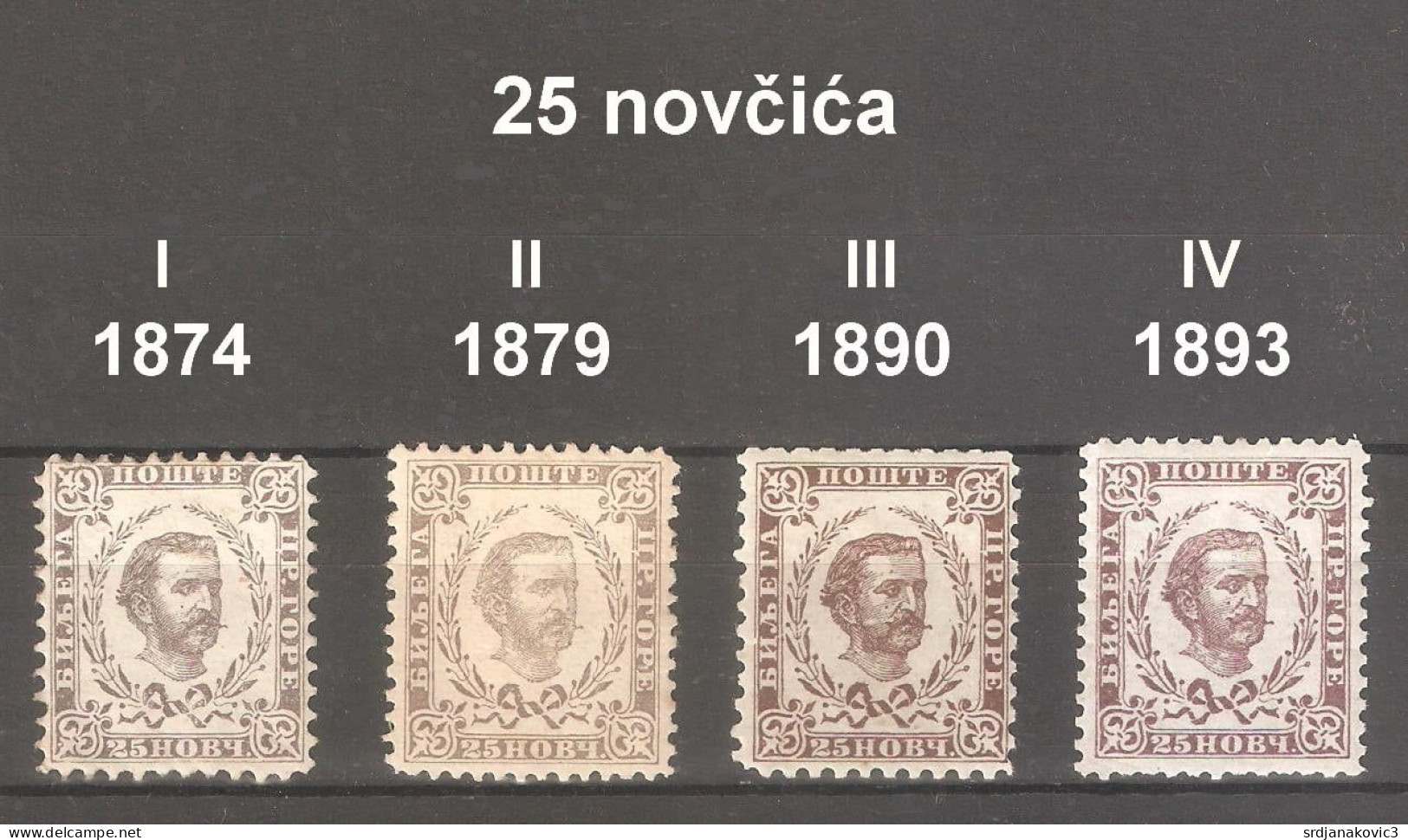 Montenegro , 25 Novč.1874-1893 - Montenegro