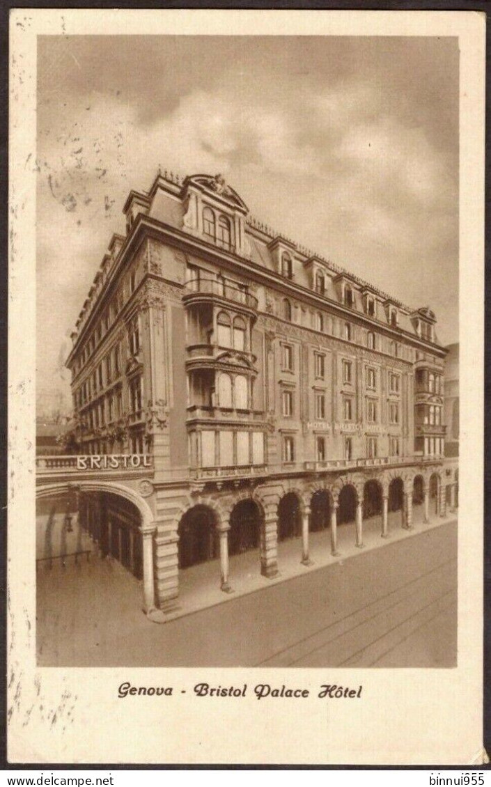 Cartolina Genova Bristol Palace Hotel - Viaggiata - 1928 - Genova (Genoa)