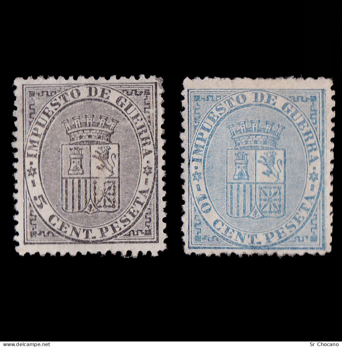 1874.Escudo España.Serie Nuevo(*).Edifil 141-142 - Unused Stamps