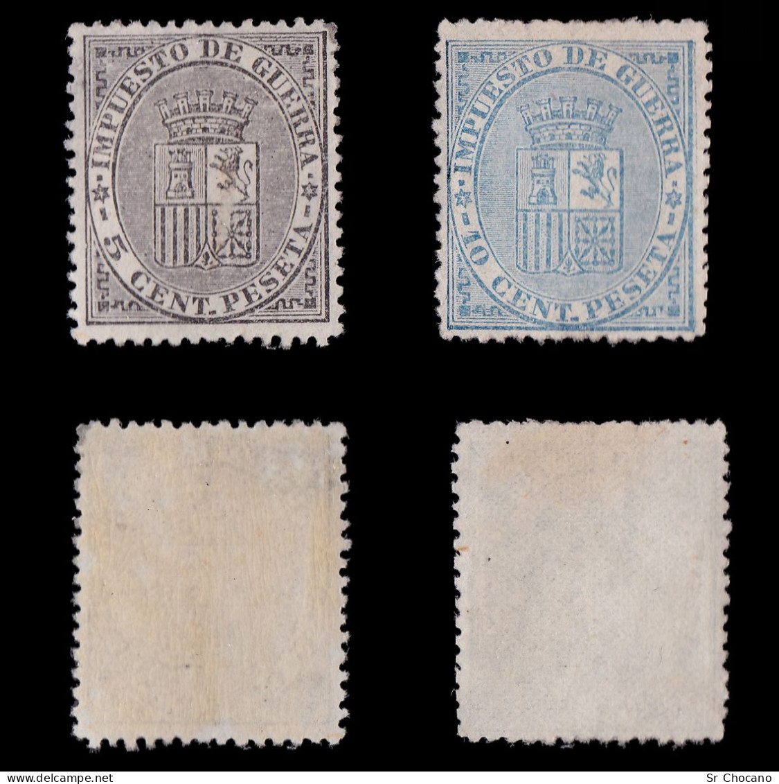 1874.Escudo España.Serie Nuevo(*).Edifil 141-142 - Ungebraucht