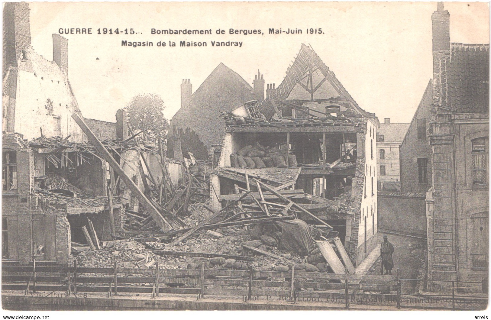 FR59 BERGUES - WW1 1915 - Bombardements Magasin De La Maison Vandray - Belle - Bergues