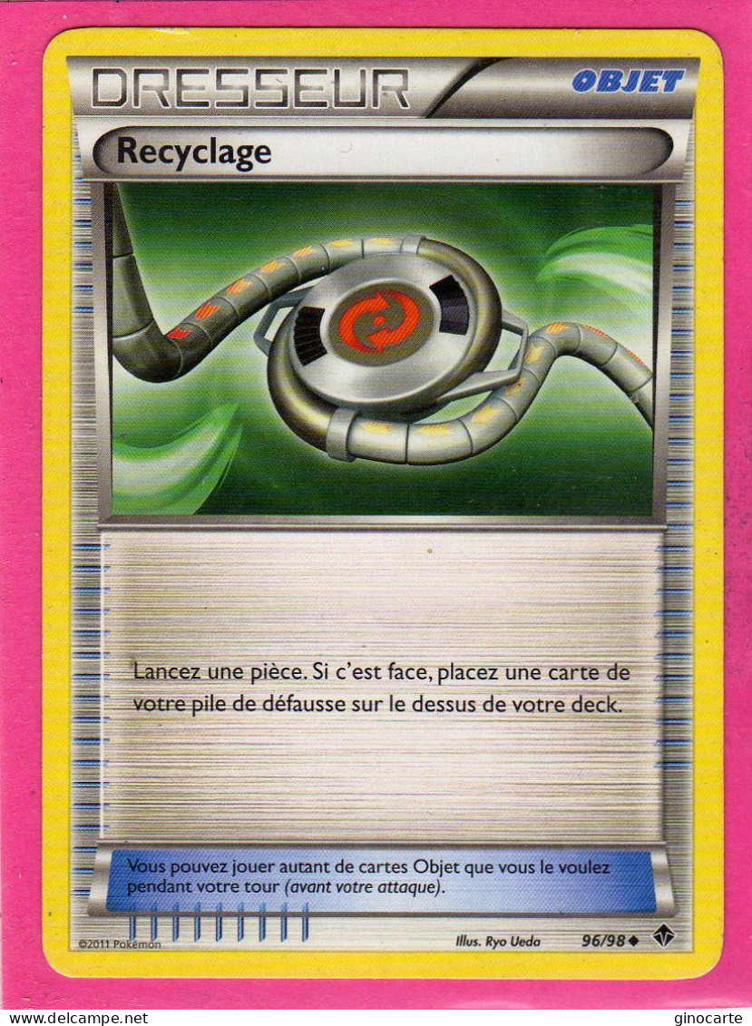 Carte Pokemon Francaise 2011 Noir Et Blanc Pouvoir Emmergeant 96/98 Recyclage Bon Etat - Black & White