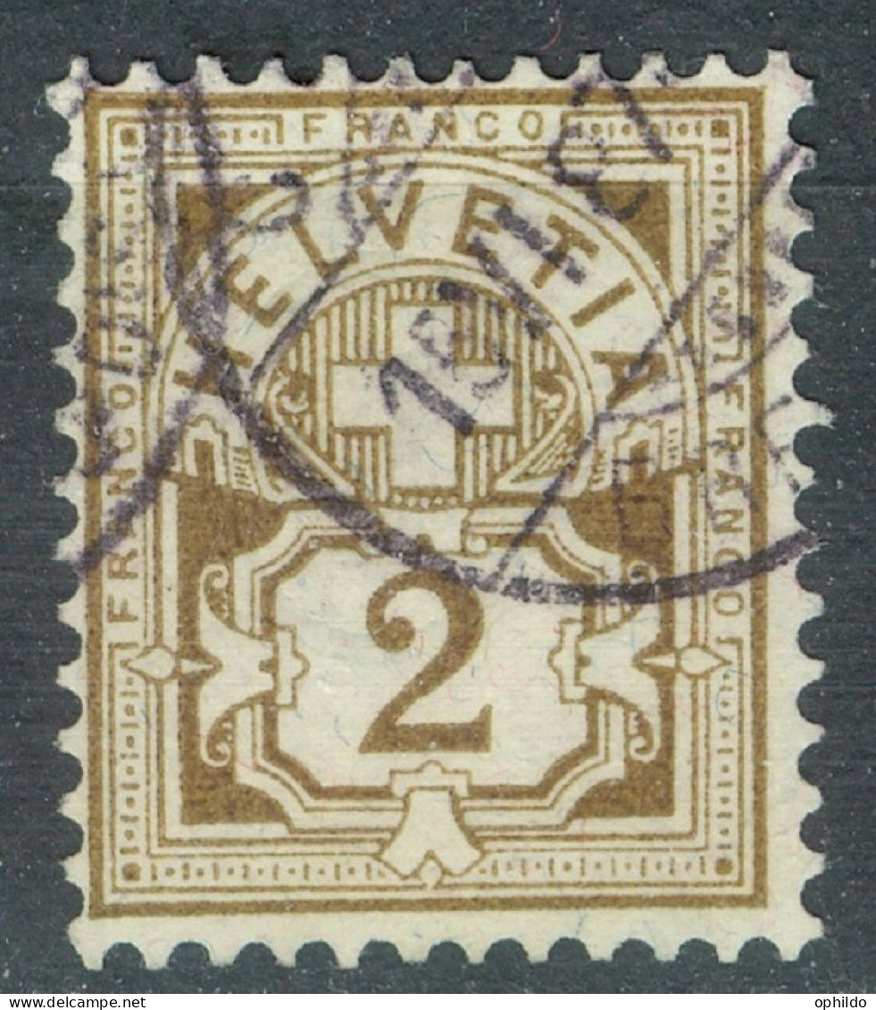 Suisse  Zum  58A  Ou  Yvert 63  Ob  TB   Obli  1887   - Gebraucht