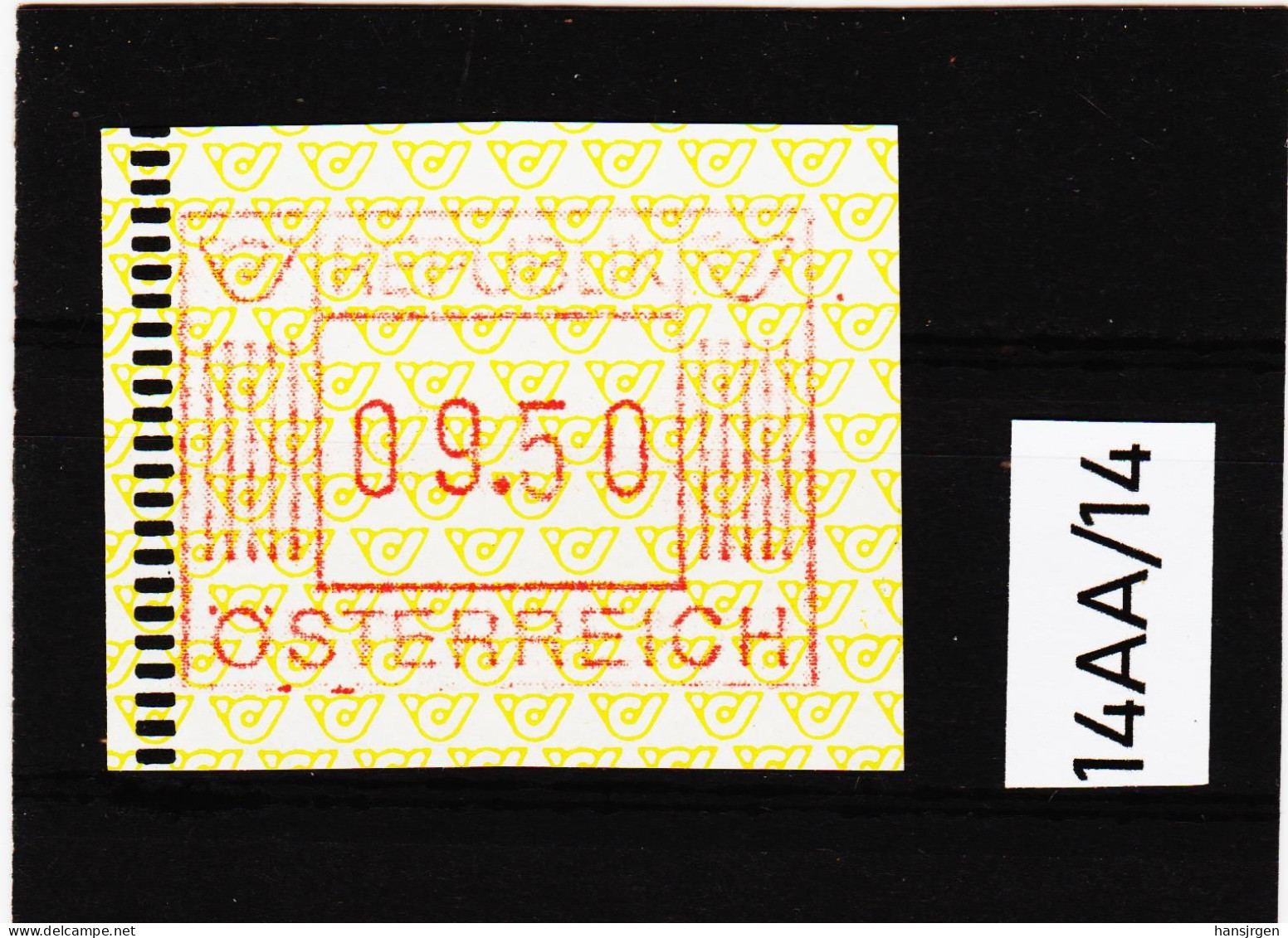 14AA/14  ÖSTERREICH 1983 AUTOMATENMARKEN 1. AUSGABE  9,50 SCHILLING   ** Postfrisch - Timbres De Distributeurs [ATM]