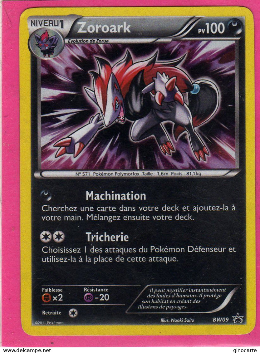 Carte Pokemon Francaise 2011 Noir Et Blanc Promo BW09 Zoroark 100pv Holo Neuve - Promos