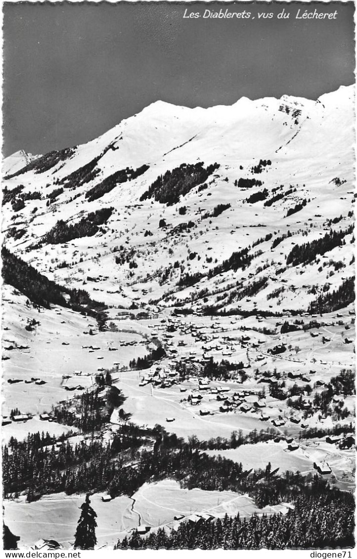 Les Diablerets Vus Du Lécheret 1958 Rare - Les Diablerets