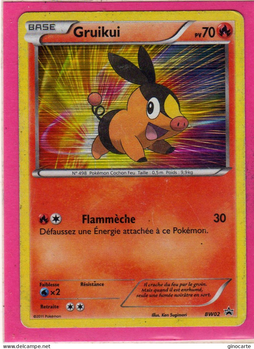 Carte Pokemon Francaise 2011 Noir Et Blanc Promo BW02 Gruikui 70pv Occasion - Promos