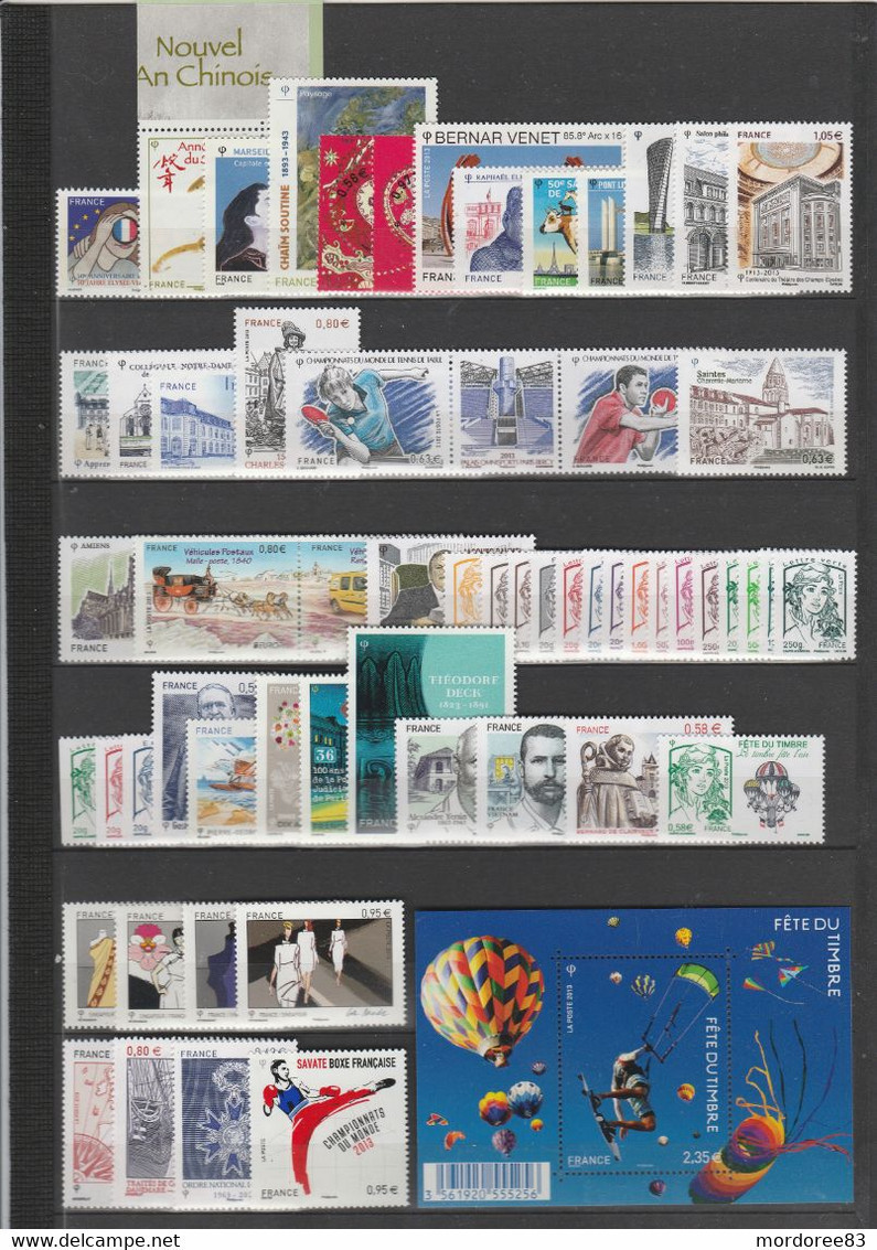 FRANCE 2013 ANNEE COMPLETE NEUF YT 4711 AU 4831- 123 TIMBRES COTE 2024 + 412 EUROS - 2010-2019