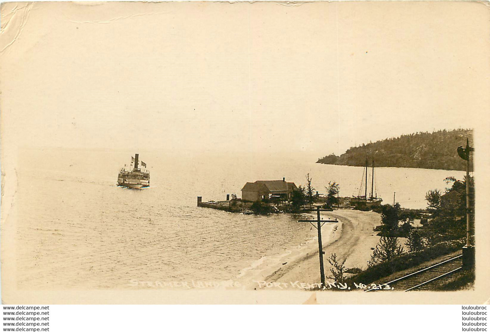 STEAMER LANDING  PORT KENT  N.Y.  NEW YORK CARTE PHOTO 1924 - Other & Unclassified