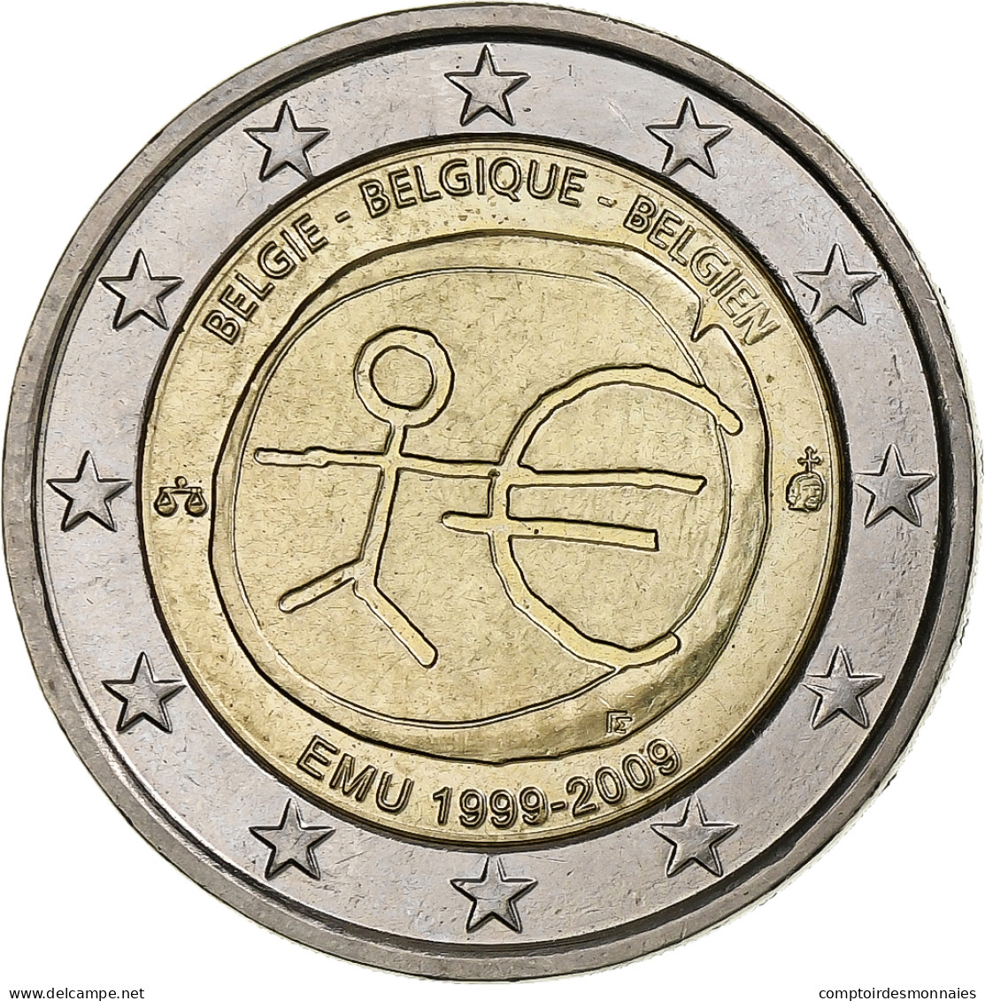 Belgique, Albert II, 2 Euro, 2009, Bruxelles, Bimétallique, SUP, KM:282 - België