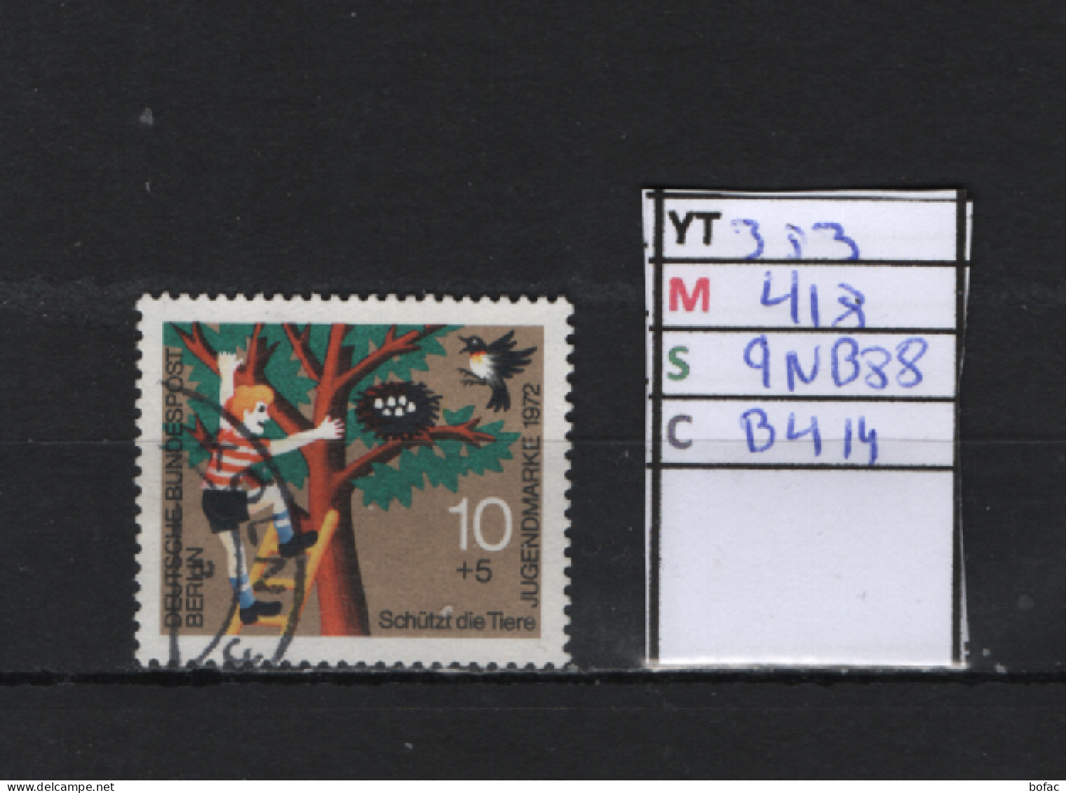 P. FIXE Obl 383 YT 418 MIC 9NB88 SCO B414 GIB Enfants Dénichant Des Oiseaux 1973 *Berlin* 75/03 - Used Stamps