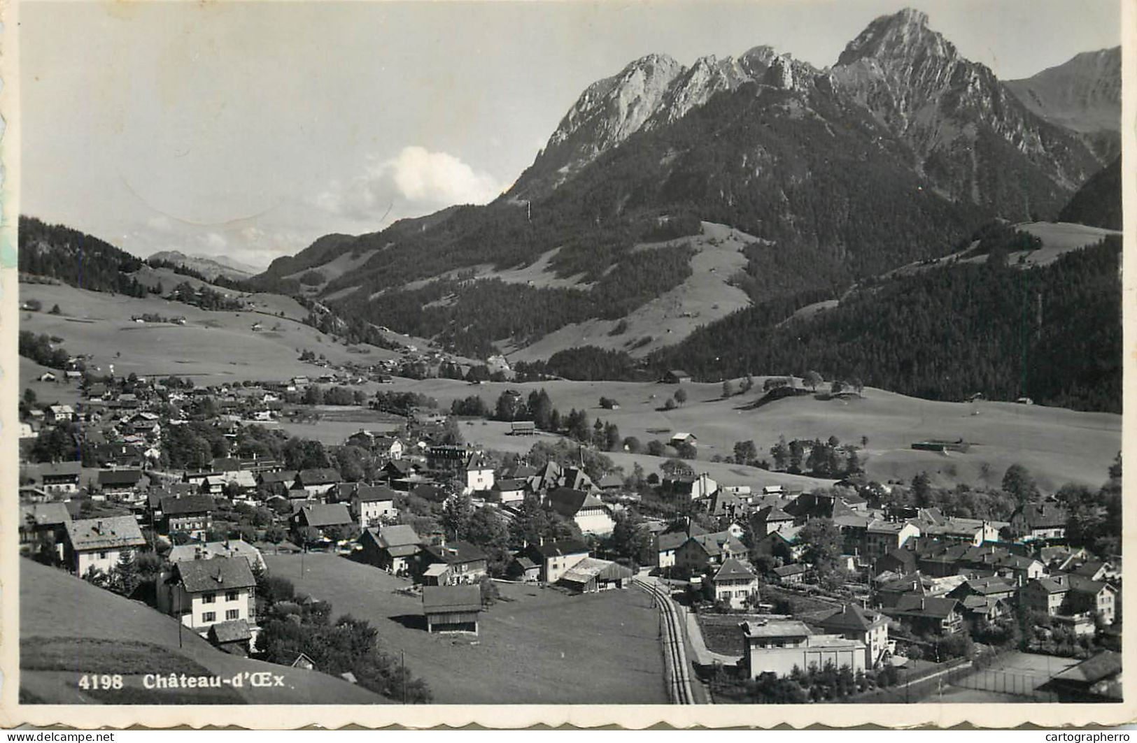 Switzerland Chateau D'Oex Panoramic View - Château-d'Œx