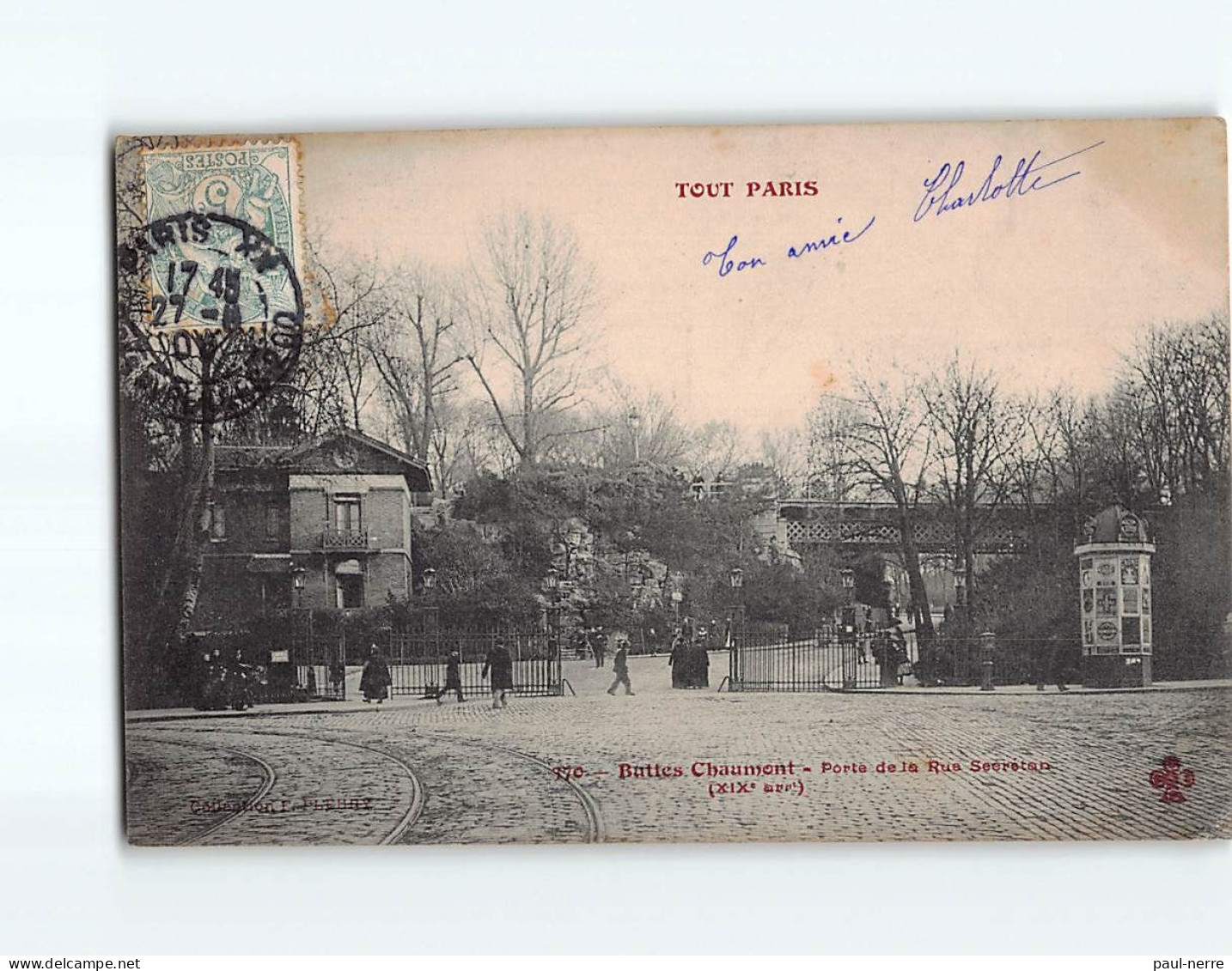 PARIS : XIXe Arr, Buttes Chaumont, Porte De La Rue Secrétan - état - Paris (19)