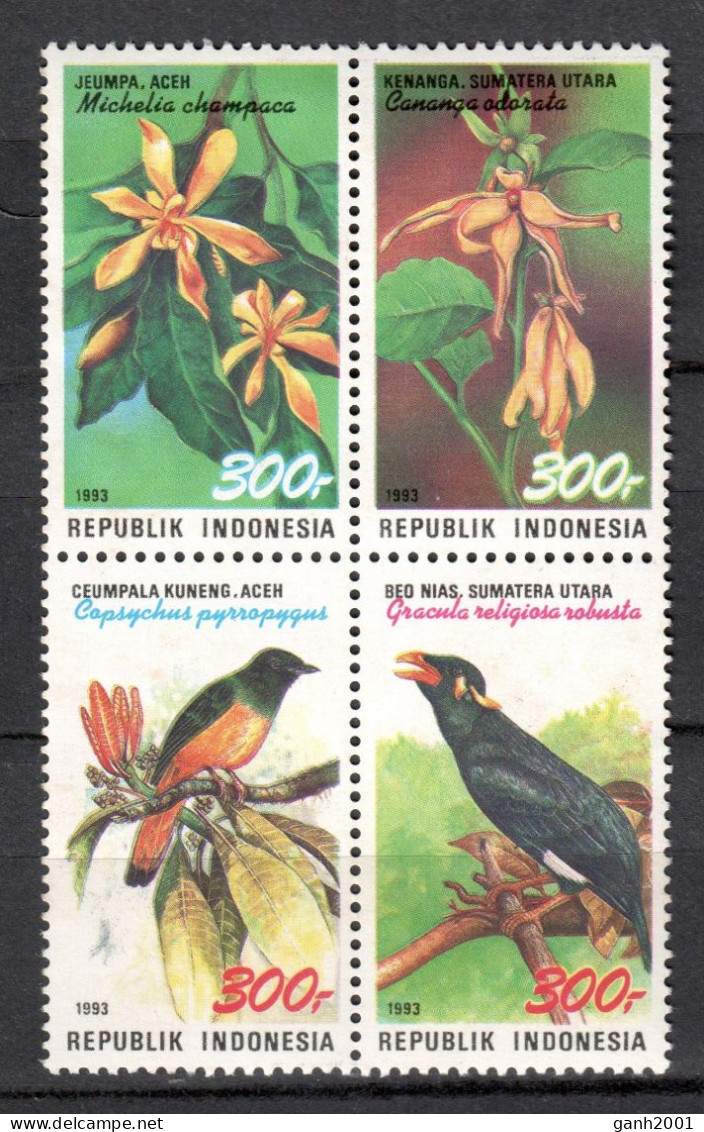 Indonesia 1993 / Birds Flowers MNH Aves Flores Oiseaux Fleurs Blumen Vögel Uccelli / Cu21875  40-31 - Andere & Zonder Classificatie